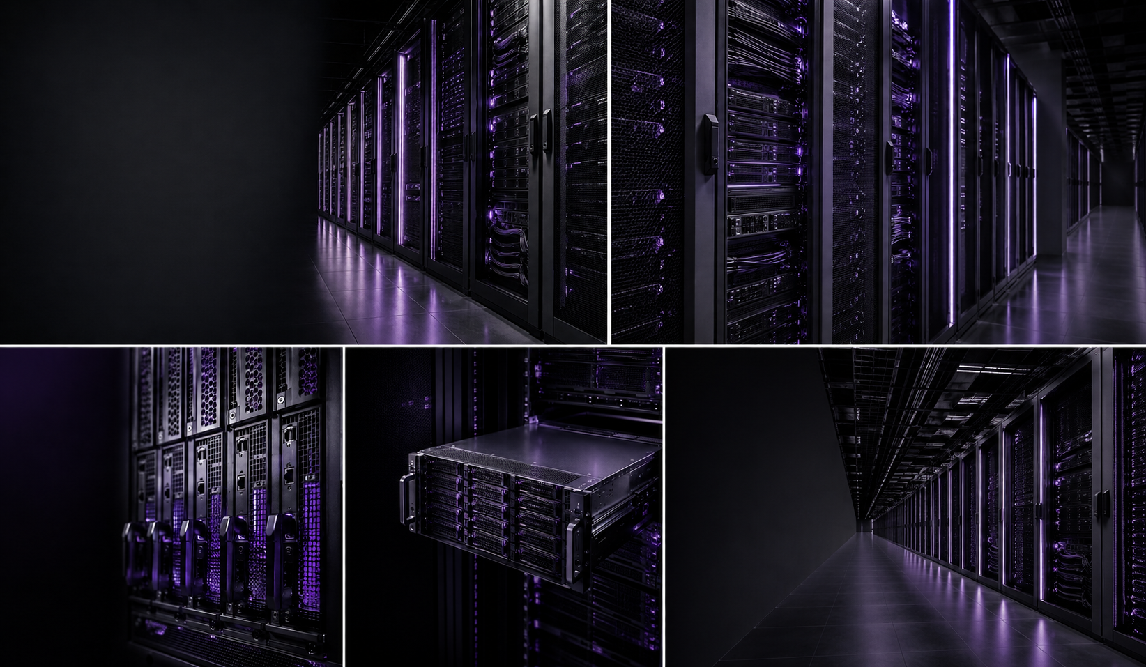 Data center aisle supporting Cybroxa infrastructure